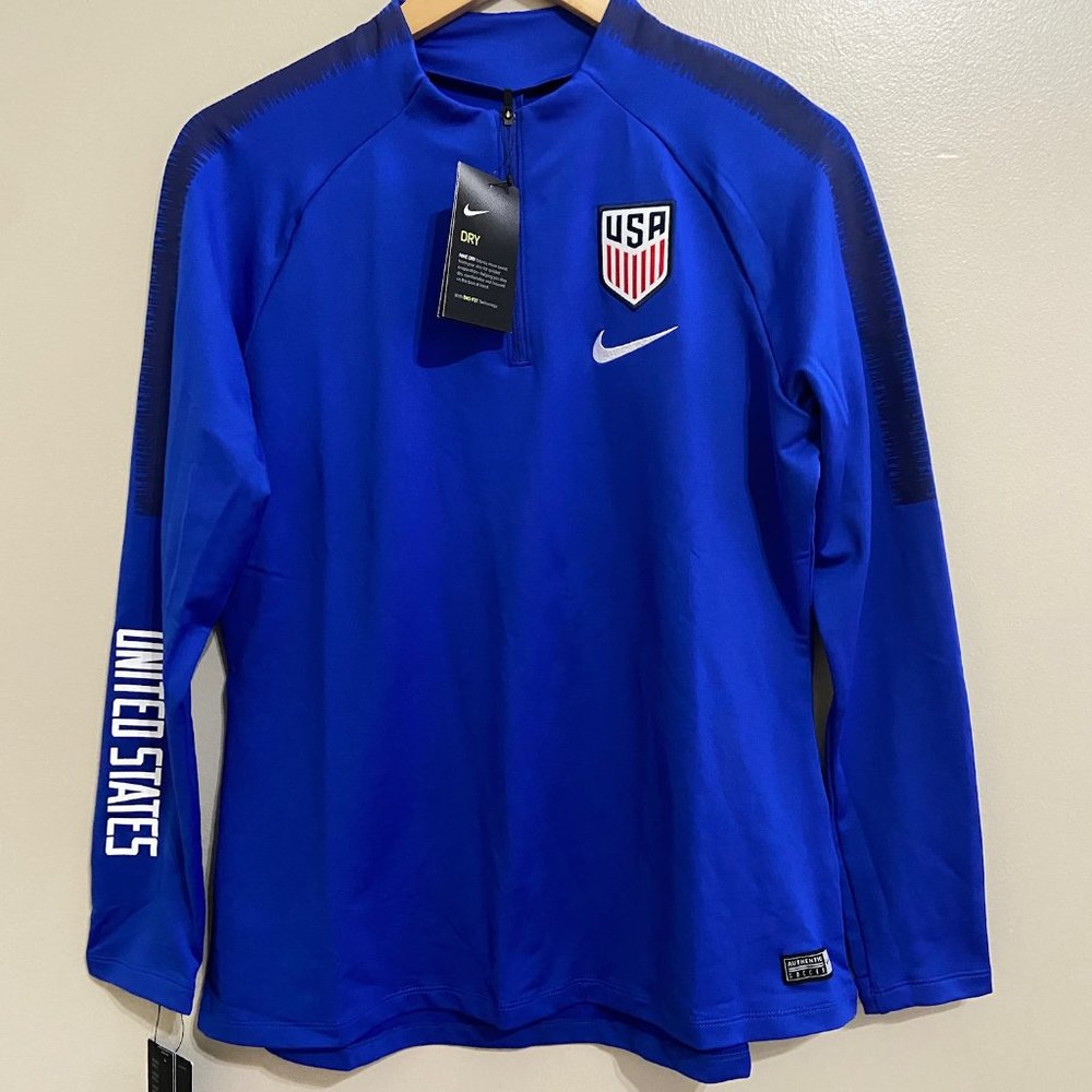 Nike Womens Team USA Soccer Squad Drill Top CI6425-443 Size L Royal Blue NEW